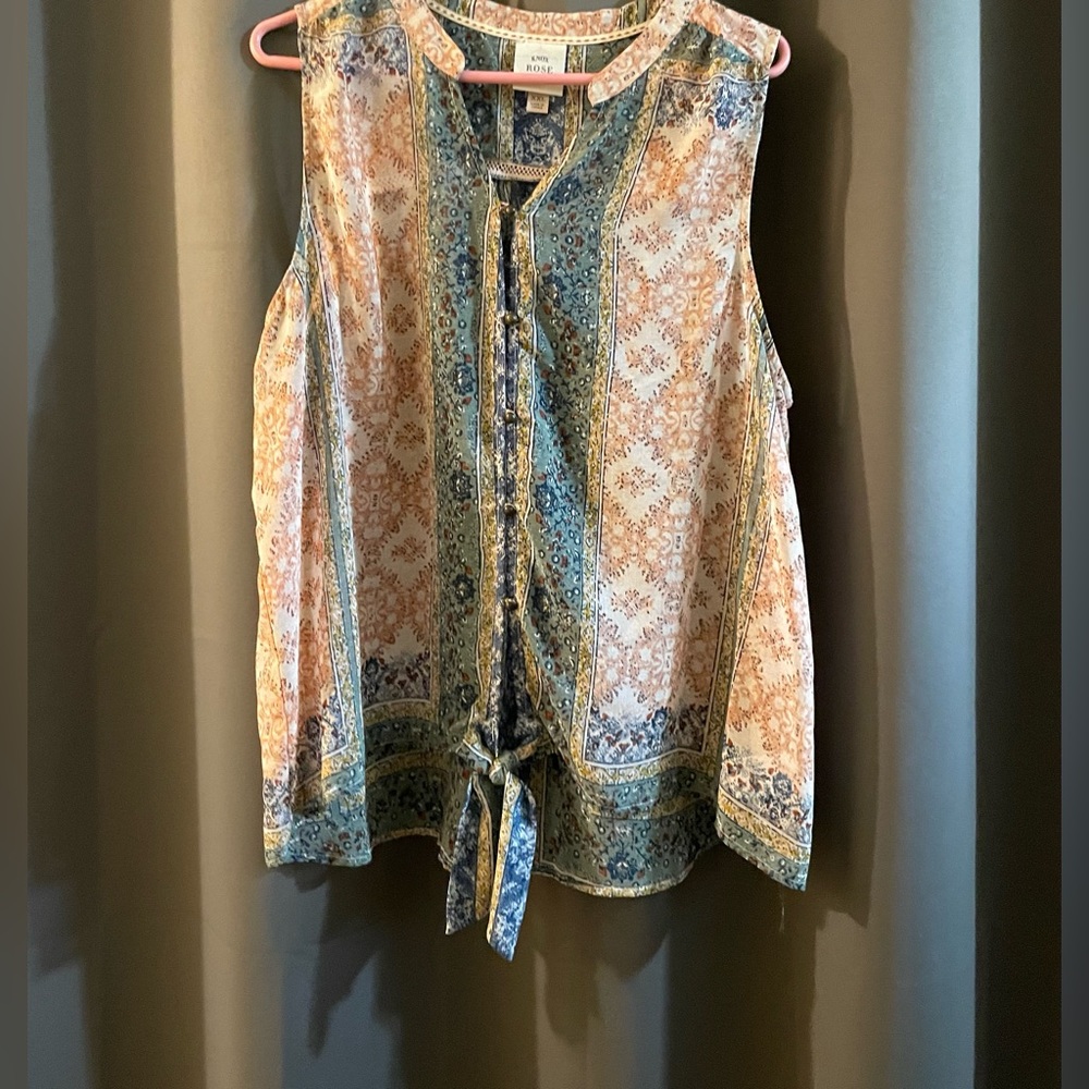 Knox Rose Sheer Dressy Western Style Tank